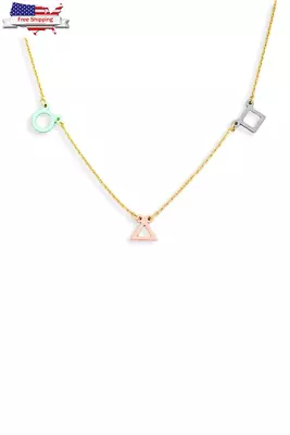 Geometric Circle Triangle Square Station Colorful Necklace • $18.99