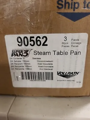 Lot Of 3 Vollrath - 90562 - 6  Super Pan 3® Steam Table Pan • $202.50