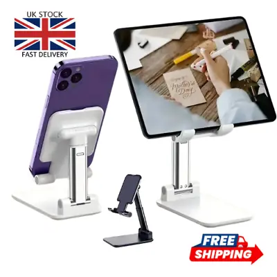 Portable Universal Adjustable Mobile Phone Stand Desktop Holder For IPad IPhone • £5.49