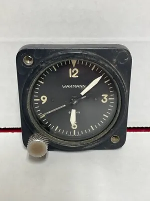Aircraft Clock 8 Day Wakmann Watch Co. Vintage Needs Repair • $150