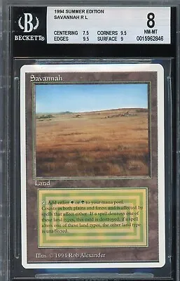 NM/MINT+ BGS 8 Summer Magic/MTG Savannah W/2x 9.5 SUBGRADES!!! • $7500