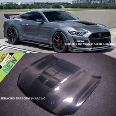 For 18-23 Ford Mustang Real Carbon Fiber Bodykits Engine Hood Panel Cover Bonnet • $2499