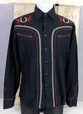 Rodeo Clothing Co. Western Shirt Mens Large Long Sleeve Embroidered Pearl Snap • $17.99