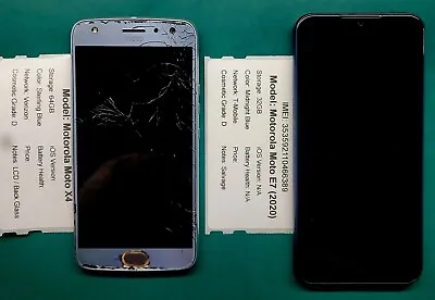 Motorola Phone Lot - Moto E7 And Moto X4 ** AS IS FOR PARTS OR REPAIR ** • $29.95