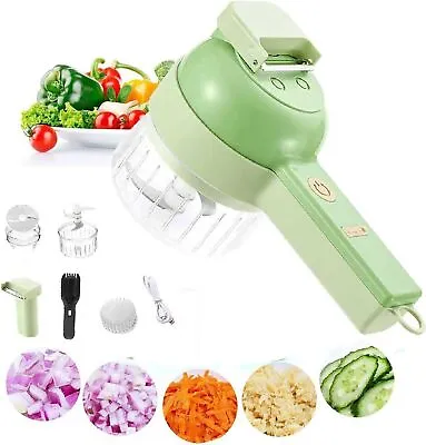 4 In 1 Mini Handheld Electric Vegetable Cutter Set Wireless Food Chopper Grinder • $27.99