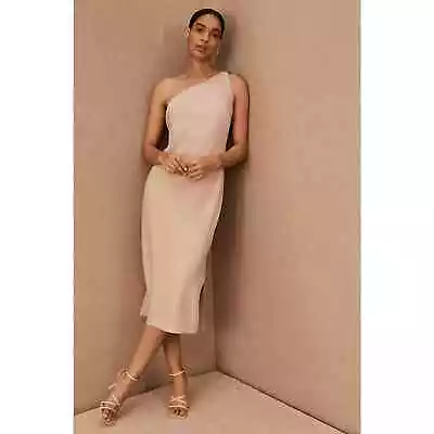 BHLDN Audrie Satin One-Shoulder Dress Size 0 • $97