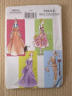 Vogue V8014 Sewing Patterns Barbie Doll Clothes 11 1/2  Create 1950's Styles • $14.99