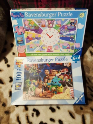 £4.50 • Buy Pair Of Ravensburger  Peppa Pig Clock  &  Toy Story 4  Big Pieces Jigsaws