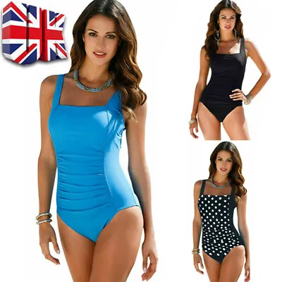 Womens Tummy Control Monokini Swimming Costume Bikini Swimwear Padded Swimsuit J • £7.95