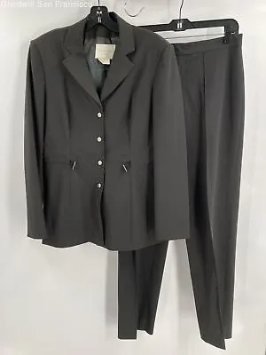 Vertigo Womens Dark Gray France Notch Lapel Single Breasted 2 Pc Suit Pants 10 • $17.99