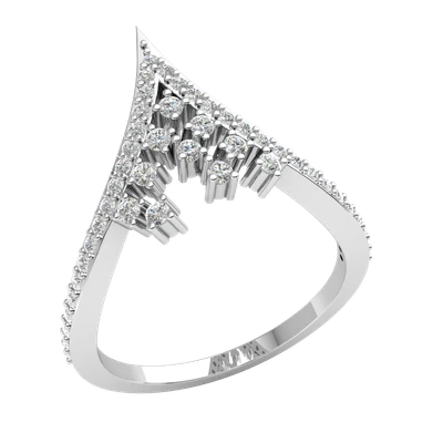 $460 • Buy 10k Gold Engagement Ring For Women 0.40ct Round Brilliant Cut Diamond V-Shaped