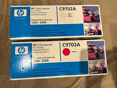 $19.99 • Buy 2 Genuine HP Color LaserJet 1500 2500N Printer TONER C9702A C9703A