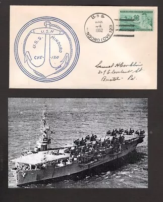 U.S.S. Mindoro (CVE-120) - Naval Ship's Cover - March 24 1952 - Gmahle Cachet • $4.99