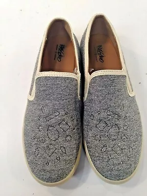 Mossimo Gray Textile Upper Slip-On Boat Shoes #17730 Women's 7.5 M 💗EUC💗 • $23.99