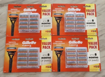 $76.50 • Buy 4 Pks X 8 Gillette Fusion Razor Blade. Total 32 Cartridges + FREE BONUS/GIFT