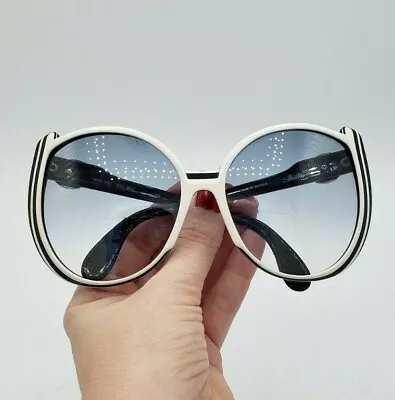 Vintage SILHOUETTE Black White 1960's Oversized Mod Sunglasses Frames BiFocal • $99.99