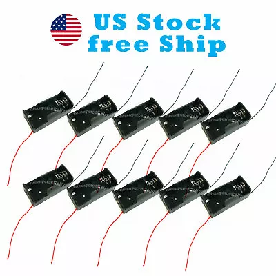 10Pcs Battery Clip Holder Case Box For 1 X C R14 Battery 6  Wire Lead Free Ship • $9.99