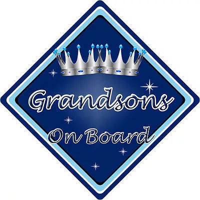 £3.99 • Buy Baby On Board Car Sign ~ Grandsons On Board ~ D.Blue