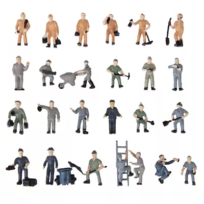 25pcs 1:87 Painted Mix Railway Worker People Miniatures W/ Tools • $10.11