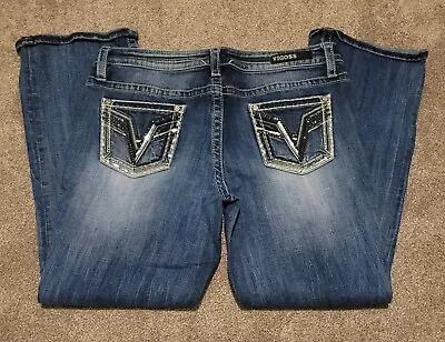 Vigoss Jeans Women’s Size 12 Heritage Fit Mid Rise Slim Boot Denim Blue Stretch • $25