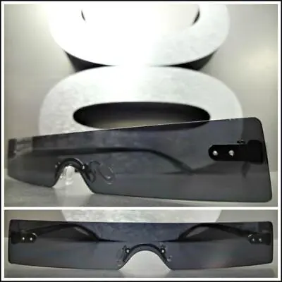 $13.99 • Buy Futuristic Cyclops Space Club Rave Party SUN GLASSES Thin Rectangular Black Lens