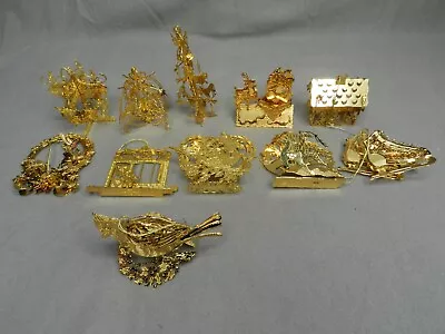 Danbury Mint Gold Christmas Ornament Collection Lot Of 11 With Box • $75.99