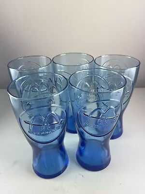 Set Of 5 VINTAGE 1961 MCDONALD'S GOLDEN ARCHES DRINK GLASSES CUP BLUE COLLECTOR • $69