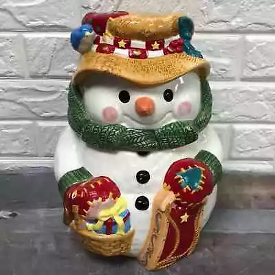 Mr. Mr Christmas Animated Head Turns 11” Snowman Cookie Jar • $80.75