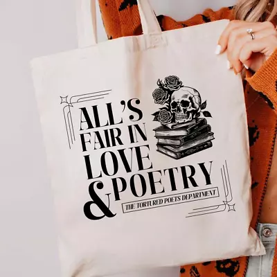 Tortured Poets Department Canvas Swiftie Tote Bag |  Fan Gift Taylor T Swift • $17.99