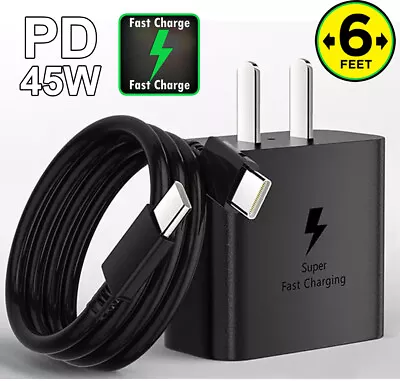 45W PD Super Fast Wall Charger USB-C Type C Cable For Samsung Galaxy S23 S22 S21 • $3.89
