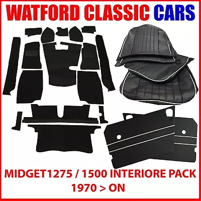 MG Midget 170 On Interior Trim Kit- Carpets / Seat Cover / Door Cards Blk/White • $252.53