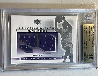 Magic Johnson BGS 10 2003-04 Upper Deck Ultimate Collection /100 Jersey Pristine • $599.99