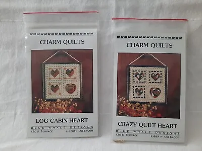 $9.95 • Buy Blue Whale Designs Cross Stitch Charm Quilt Kits Crazy Quilt & Log Cabin Hearts