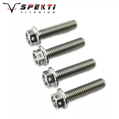 Spekti Titanium M6x1.0P Hex Flange Drilled Gr5 Bolts 8-100mm 1pc/4pcs For Kits • $8.08