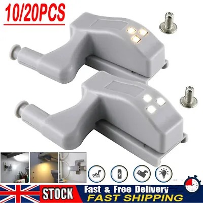 20X LED Sensor Light Kitchen Cabinet Hinge Cupboard Closet Door Wardrobe Lights • £2.99