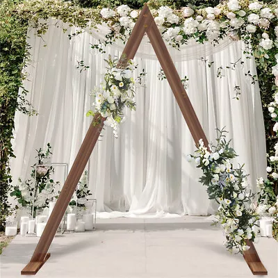 Rustic Triangle Wedding Arch Thicken Wooden Backdrop Stand For Garden Wedding  • $119.93