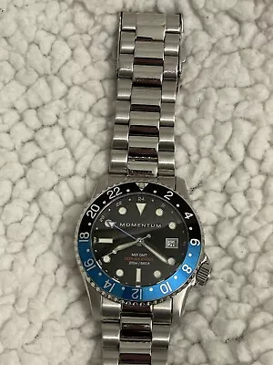 Momentum M20 GMT  200m Dive Watch Swiss Quartz Movement Black/Blue • $240