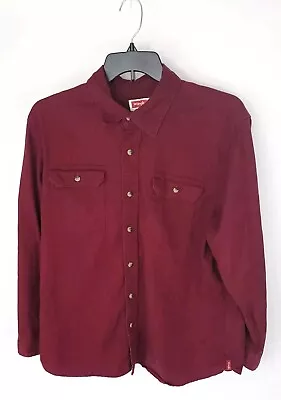Wrangler Mens XL Red Button Up Long Sleeve Shirt Top Pockets • $19.97