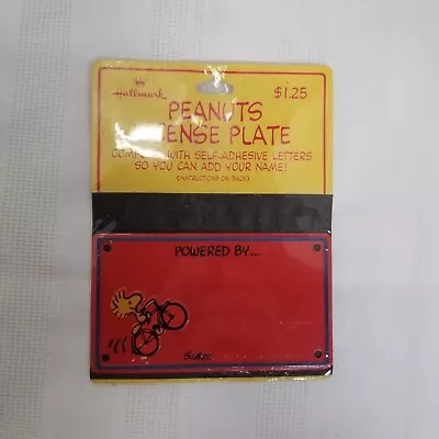 New VTG Hallmark Shulz Peanuts Woodstock Red Bicycle License Plate Snoopy Friend • $5.90