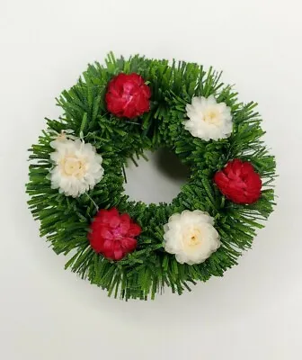 Artisan Dry Flower Christmas Wreath 1:12 Dollhouse Miniature Xmas Greenery Decor • $9.99