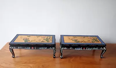 Pair Of Chinese Lacquered Bonsai Stands Tables • £245