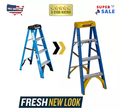 Werner 4 Ft Fiberglass Step Ladder With 250 Lb Load Capacity Type I Duty Rating • $84.99