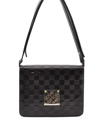 Authentic Louis Vuitton Damier Vernis Cabaret Shoulder Bag Black M92124 LV 8333I • $450