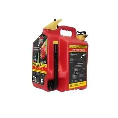 SureCan Gas Can 5Gal Gasoline Safety Red W/Felixible Rotating Spout Polyethylene • $64.83