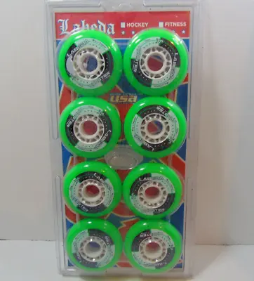 Labeda Shooter Inline Roller Hockey Wheels GREEN 80mm Indoor Outdoor 8 Pack NIP • $45