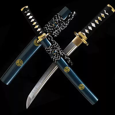 Musashi Katana Clay Tempered T10 Steel Full Tang Samurai Short Sword 20'' Tanto • $89.99