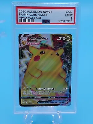 $25.20 • Buy Pikachu VMax 044/185 Full Art - Vivid Voltage - Pokemon Card - PSA 9 MINT