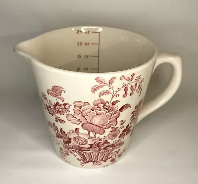 Antique Charlotte Royal Crownford Ironstone Measuring Cup Red Transferware READ • $25