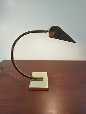MCM Mid-Century Brass Banker's / Barrister's Desk Lamp Swivel Weighted Base • $79.99