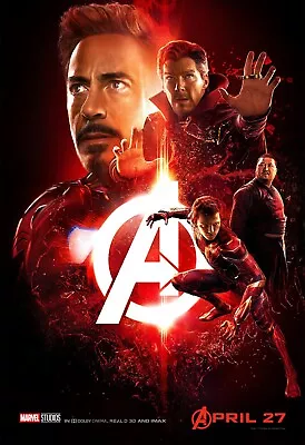 Marvel Print Poster Wall Decor Avengers Infinity War Film Robert Downey Iron Man • $13.99